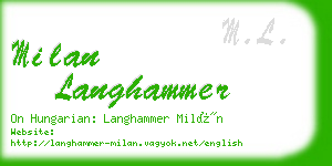 milan langhammer business card
